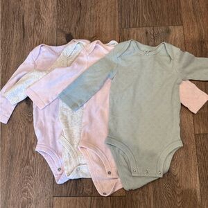 4-Pack Carter's Pastel Long Sleeve Bodysuit Onesie Set 6m